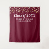 学校クラス年写真背景カスタム色 タペストリー (正面)