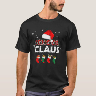 学校クロースサンタおもしろいクリスマスナースパジャマ Tシャツ