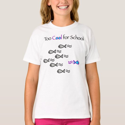 学校クールに行きたい – フィッシュキッズシャツ Tシャツ (正面)