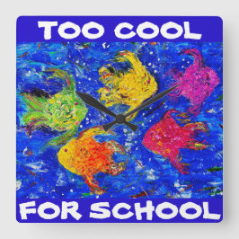 学校クールの壁掛け時計に合う スクエア壁時計