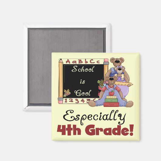 学校クールは4年生Tシャツとギフト マグネット (正面/裏面)