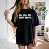 学校クールハロウィーン先生ホワイトタイポグラフィ Tシャツ