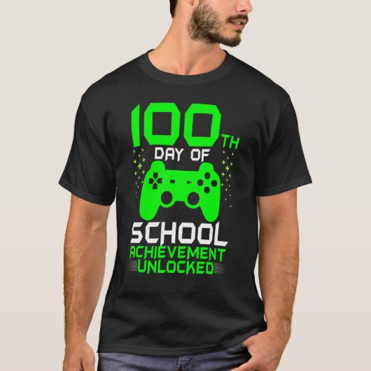 学校ゲーマーの100日目先生キッズハッピー100 Tシャツ (正面)