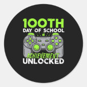 学校ゲーム100日目100日ゲーマー頭が切れる ラウンドシール (正面)