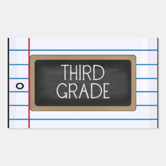 学校コレクション3年生おもしろいシール 長方形シール (正面)