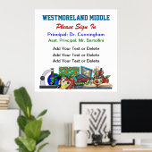 学校サインインの主なポスター – SRF ポスター (ホームオフィス)