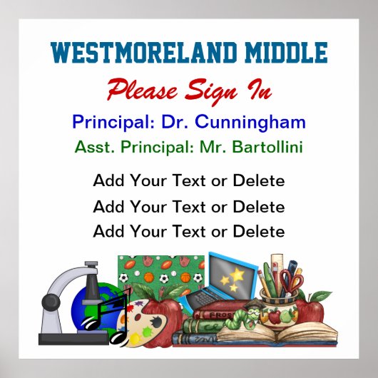 学校サインインの主なポスター – SRF ポスター (正面)