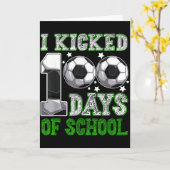 学校サッカー100日でやめた 面白い男子 カード (黄色い花)