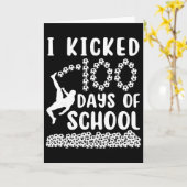 学校サッカー100日で蹴った 100日目の請求書 カード (黄色い花)