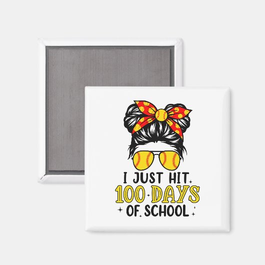 学校ソフトボールMessy Bの幸せな100日をヒット マグネット (正面/裏面)