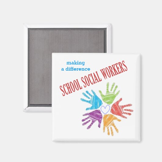 学校ソーシャルワーカーのマグネット マグネット (正面/裏面)