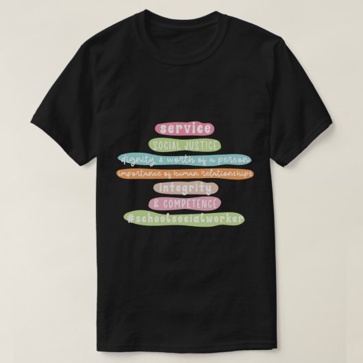 学校ソーシャルワーカー事実学校ソーシャルワーカー Tシャツ (デザイン正面)