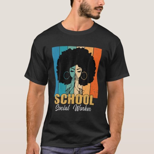 学校ソーシャルワーカーJunsei Melanin African Ameri Tシャツ (正面)
