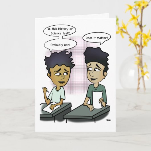 学校テストカートゥーンのグリーティングカード カード (黄色い花)