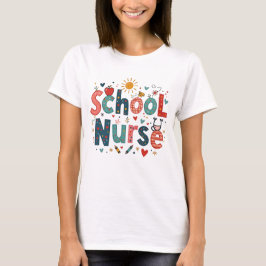 学校ナースお洒落 – かわいいカラフルデザイン Tシャツ