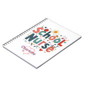 学校ナースお洒落 – 名パーソナライズされた前 ノートブック (左側)