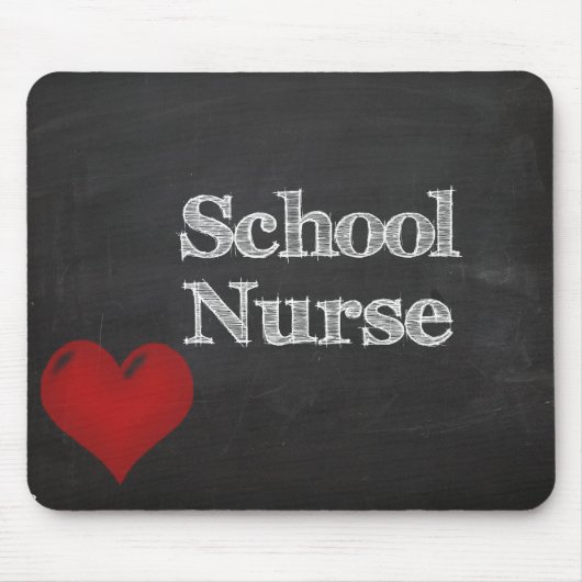 学校ナースのチョークボードマウスパッド マウスパッド (正面)