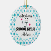 学校ナースカスタムギフト セラミックオーナメント (右)