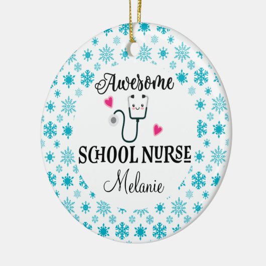 学校ナースカスタムギフト セラミックオーナメント (左)