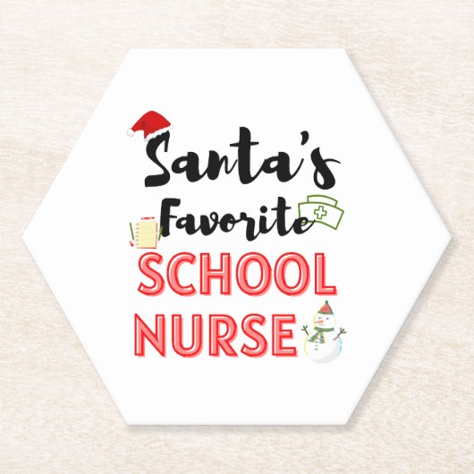 学校ナースクリスマス ペーパーコースター (正面)