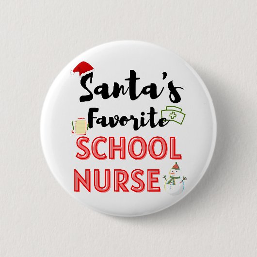学校ナースクリスマス 缶バッジ (正面)