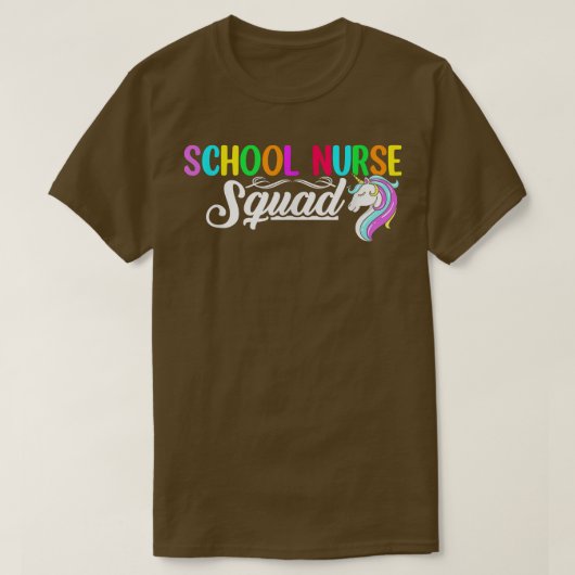 学校ナーススクワッドユニコーン看護CNAヘルス気に Tシャツ (デザイン正面)