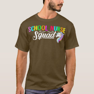 学校ナーススクワッドユニコーン看護CNAヘルス気に Tシャツ