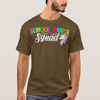 学校ナーススクワッドユニコーン看護CNAヘルス気に Tシャツ