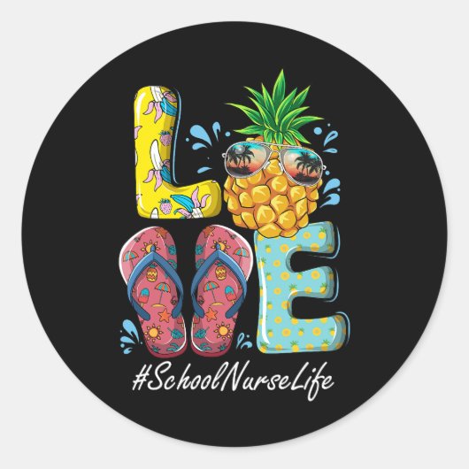 学校ナースハローサマーハッピーラストデイスクール ラウンドシール (正面)