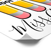 学校ナースパーソナライズされたと鉛筆 ポスター (角)