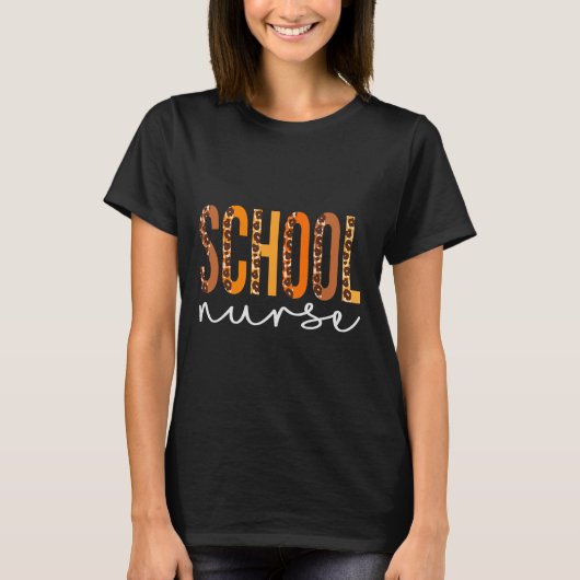 学校ナースヒョウ分隊かわいい秋秋感謝してい Tシャツ (正面)