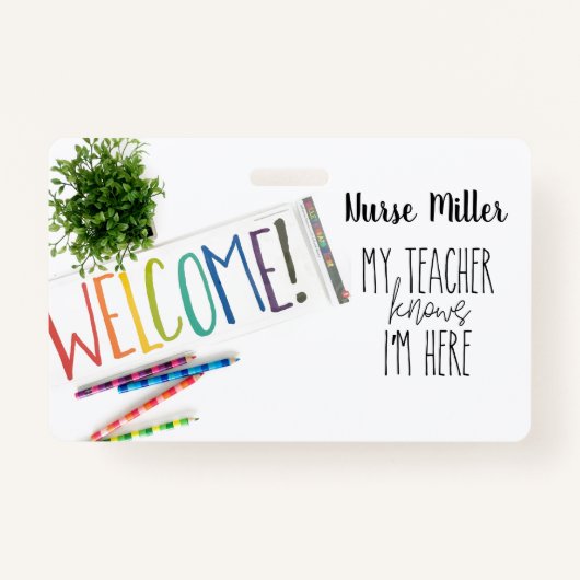 学校ナースホールパスレインボー·バッジ バッジ (正面)