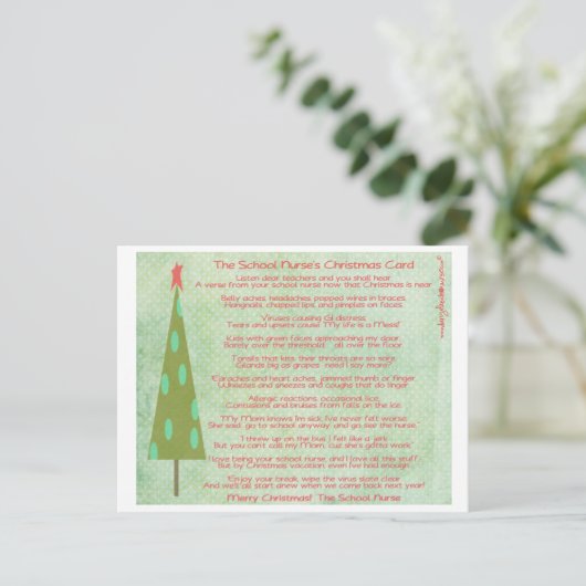 学校ナースメリークリスマスハガキ シーズンポストカード (スタンド正面)
