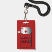 学校ナースルームホールパス バッジ (ストラップ付き表面)