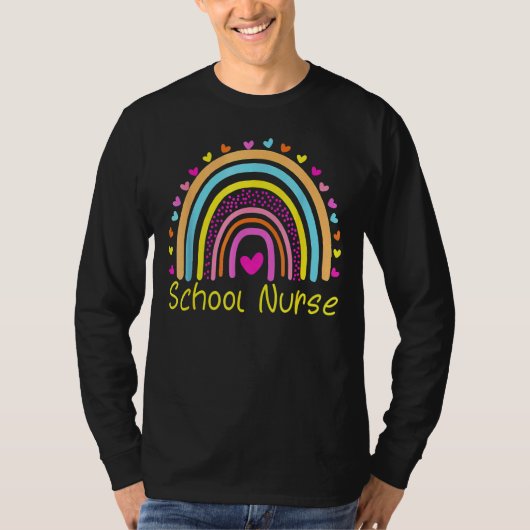 学校ナースレインボーラブハート Tシャツ (正面)