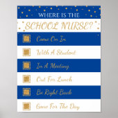 学校ナース事務所のドアの標識はどこか ポスター (正面)