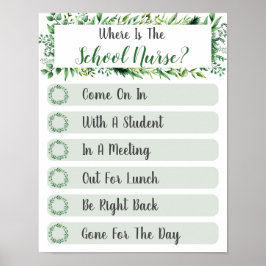学校ナース事務所のドアの標識はどこか ポスター
