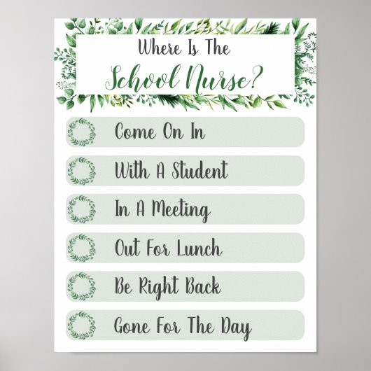 学校ナース事務所のドアの標識はどこか ポスター (正面)