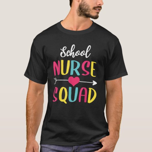 学校ナース分隊かわいいおもしろいナース Tシャツ (正面)