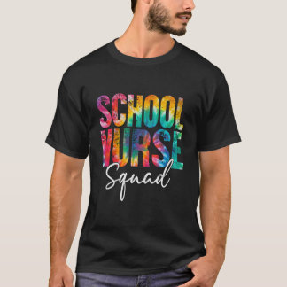 学校ナース分隊絞り染め新学期ウィメンヌ Tシャツ