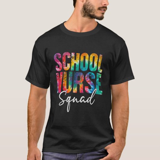 学校ナース分隊絞り染め新学期ウィメンヌ Tシャツ (正面)