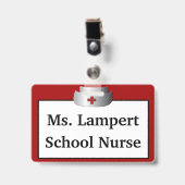 学校ナース名バッジ バッジ (正面 （クリップ付）)