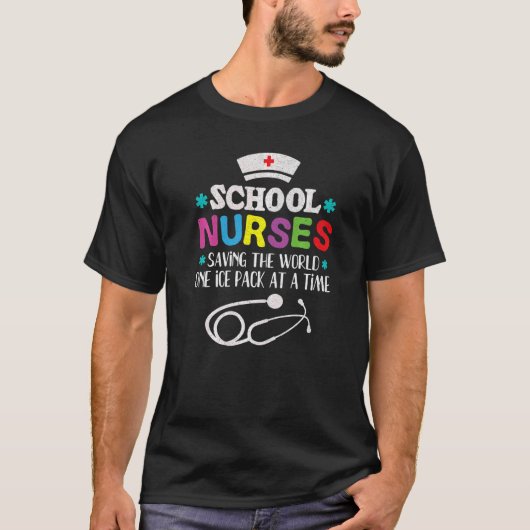学校ナース救ズTで世界のアイスパック Tシャツ (正面)