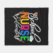 学校ナース教育者看護先生国立 フリースブランケット (正面(横))