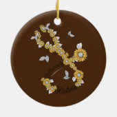 学校ナース聴診器ひまわり セラミックオーナメント (裏面)