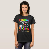 学校ナース100日パッチ小さな人間100t tシャツ (正面フル)