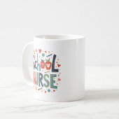 学校ナース-おもしろいカラフルよくはしゃぐデザイン コーヒーマグカップ (正面左)