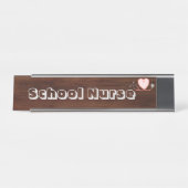 学校ナース、聴診器、ハート デスクネームプレート (正面)