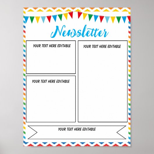 学校ニュースレターの編集可能テンプレート ポスター (正面)