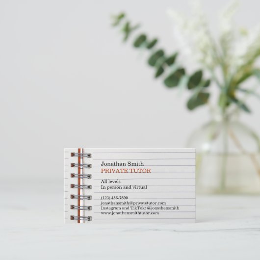 学校ノート家庭教師の名刺 名刺 (スタンド正面)